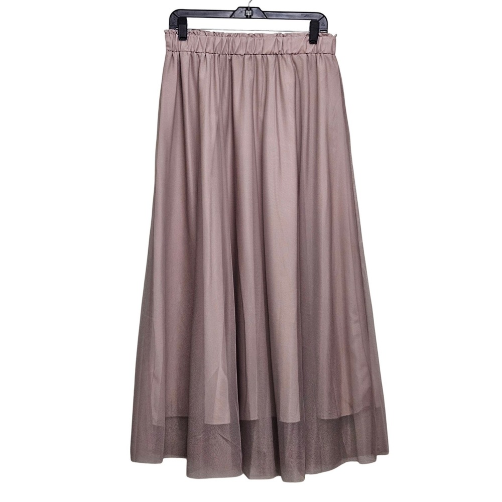 Maxi Skirt Womens M Mauve Tulle Mesh Elastic Waist Romantic Balletcore Soft Girl